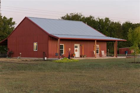 rustic red metal building